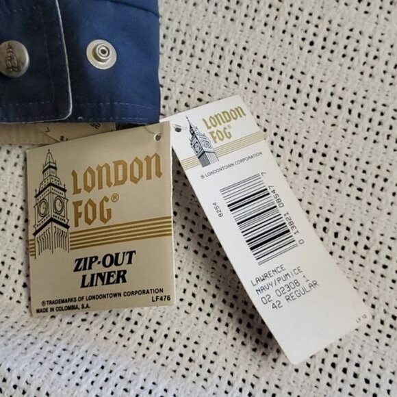 London Fog Lawrence Cinched Removable Insulated Liner Blue Sz. 42R Jacket - Picture 13 of 15